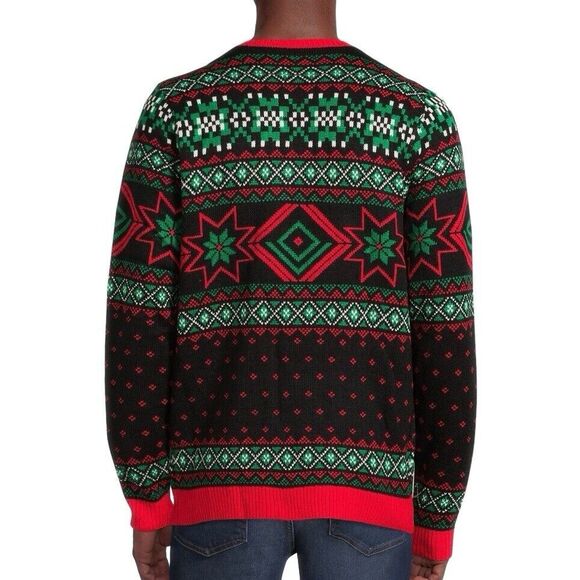 Ugly Christmas Sweater Santa Claus Red Party Cup Pocket Holiday Fun Size Large - Picture 7 of 16